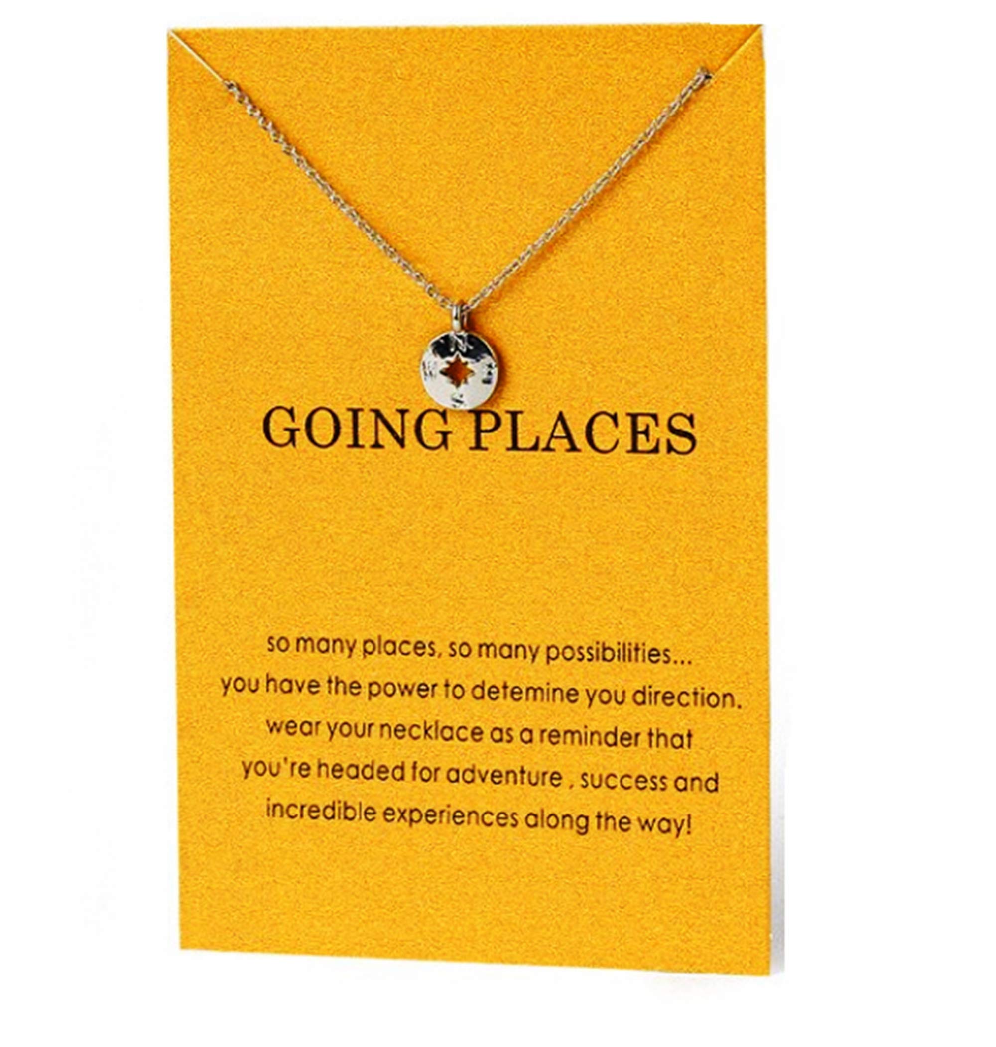 Silver Compass Necklace for Women, New Adventures, Travel Experiences Await
