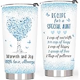 QTDS Aunt Gifts for Aunts from Nephew Niece - Great Best Aunt Birthday Gift, Funny Present for Auntie Aunty, 20 OZ Stainless Steel Insulated Travel Coffee Tumbler Cup