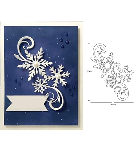 Snowflake Castle Metal Die Cut – Rectangular Frame Shape For Card Making, Scrapbooking, DIY Crafts