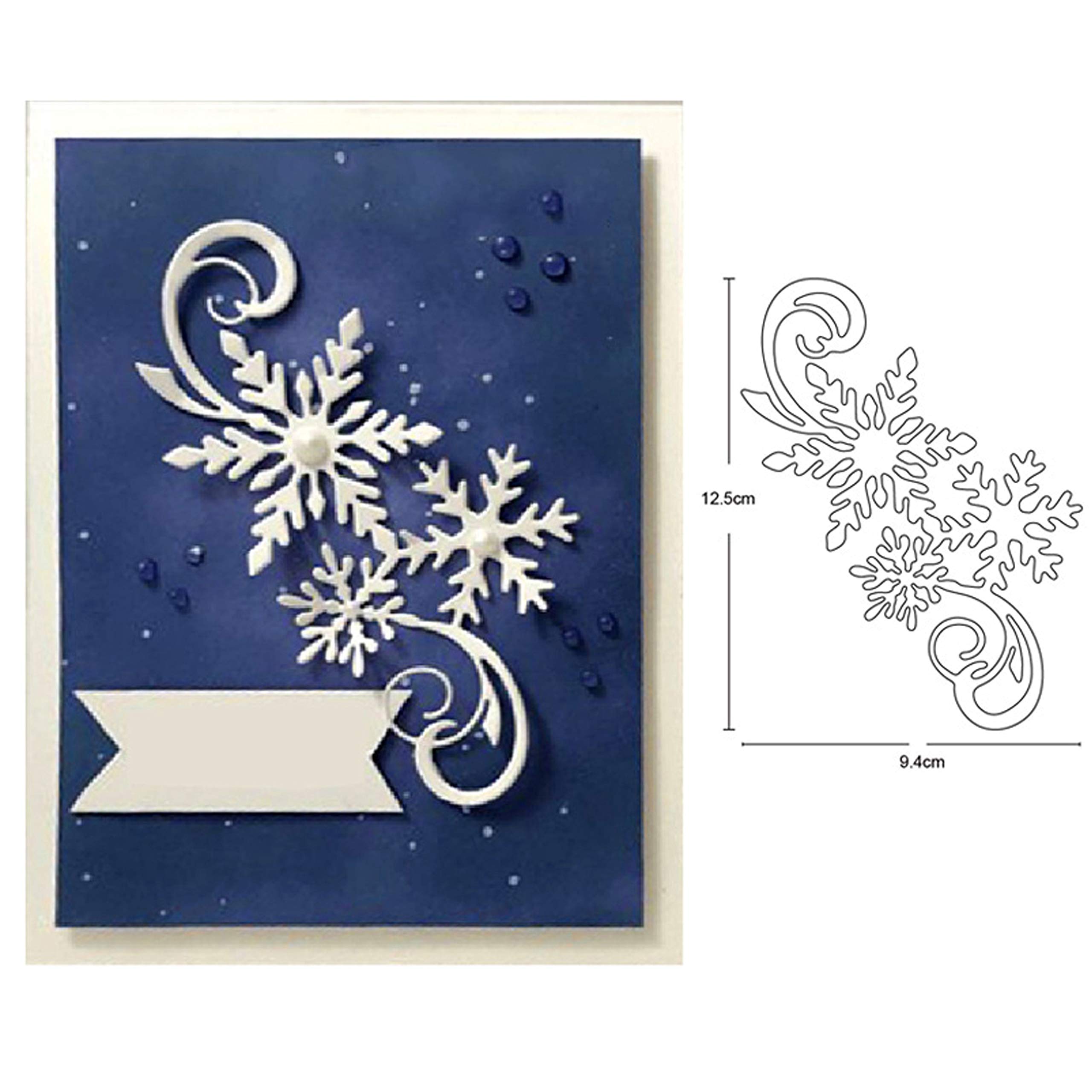 Snowflake Metal Die Cuts,Merry Christmas Snow Flower Border Edge Cutting Dies Cut Stencils DIY Scrapbooking Album Decorative Embossing Paper Dies for Card Making