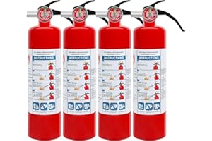 LEYANNY 4 Pack ABC Dry Chemical Fire Extinguishers, 2.5 lb 1A:10B:C Rating for Home, Car, Boat, Quick Release Handle, Compact & Portable Dry Powder extinguisher