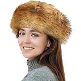 Syhood Women Faux Fur Headband with Elastic Fluffy Winter Earwarmer Earmuff Furry Ski Outfits for Women(Raccoon)