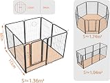 HOMIDEC Dog Pen 8 Panels 80cm High Indoor Outdoor Playpen with Door Silvery view 6