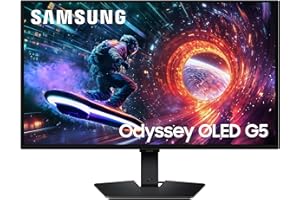Samsung 27” Odyssey OLED G5 (G50SF) QHD & QD-OLED Gaming Monitor, 180Hz Refresh Rate, 0.03ms (GtG) Response Time, NVIDIA G-Sync Compatible, AMD FreeSync™, LS27FG500SNXZA