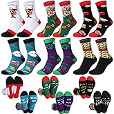 Shihanee 6 Pairs Chef Socks for Men Women Funny Novelty Cooking Occupation Socks for Valentine's Day Cook Lover Baker Gifts