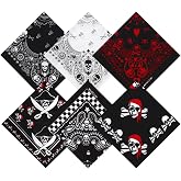 YARIEW 100% Cotton Pirate Bandana for Men Bandanas for Men Skull Bandana Pirate Party Costume Handkerchief Sports Headband
