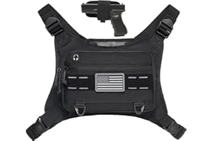 LEMUBEANE Sports Chest Pack for Men Front Chest Bag Fits Most Pistols Chest Pouch Harness for Running, Hiking, Workouts