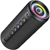 dotn Portable Bluetooth Speaker, 2026 Bluetooth 5.4 Wireless Speaker with 20W HD Loud Stereo Sound, 20H Playtime, LED Lights, IP7, TWS Pairing, Built-in Mic, for Outdoor, Home, Beach, Party, Gift