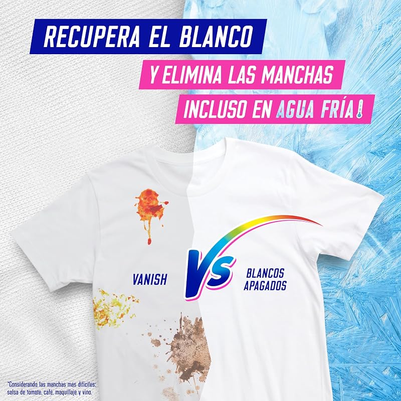 Vanish oxi action multipoder - tira manchas multibenefícios, alvejante e intensificador de lavagem, para roupas brancas, pó, sem alvejante 400gr