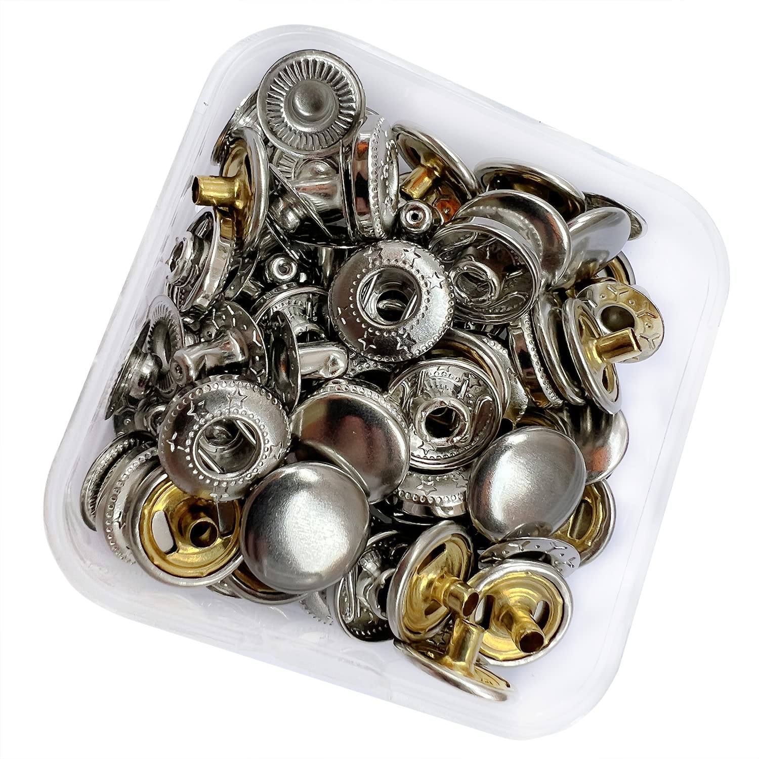 RERI Anorak Press Studs Diameter 12.5 mm Silver Press Studs for Leather Craft Jacket Handbag Wallet