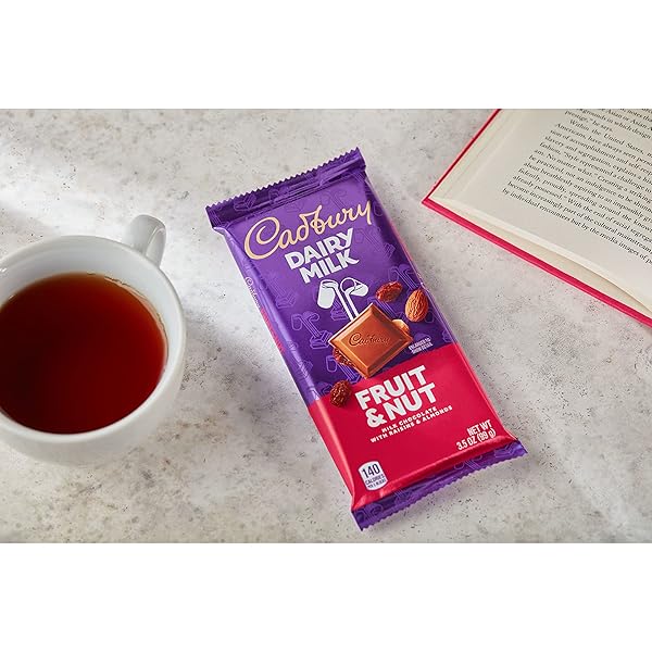 CADBURY DAIRY MILK FRUIT & NUT MILK CHOCOLATE CANDY BAR, 3.5 OZ