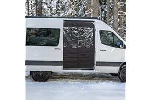 Vanhoxcci Van Chill Curtain Fit for Mercedes Sprinter 2007-2025 High Roof Sliding Side Door, Insulated Privacy Thermal Curtain Blocks Cold & Bugs with Auto-Close Magnets, Ideal for Van Life, Camping