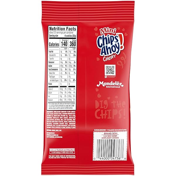 MINI CHIPS AHOY! CHEWY CHOCOLATE CHIP COOKIES, 1 BIG BAG (3 OZ.)