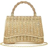 Sweetovo Rhinestones Clutch Purse for Women Sparkly Shoulder Bag and Handbags for Wedding Party Evening Crossbody Bag