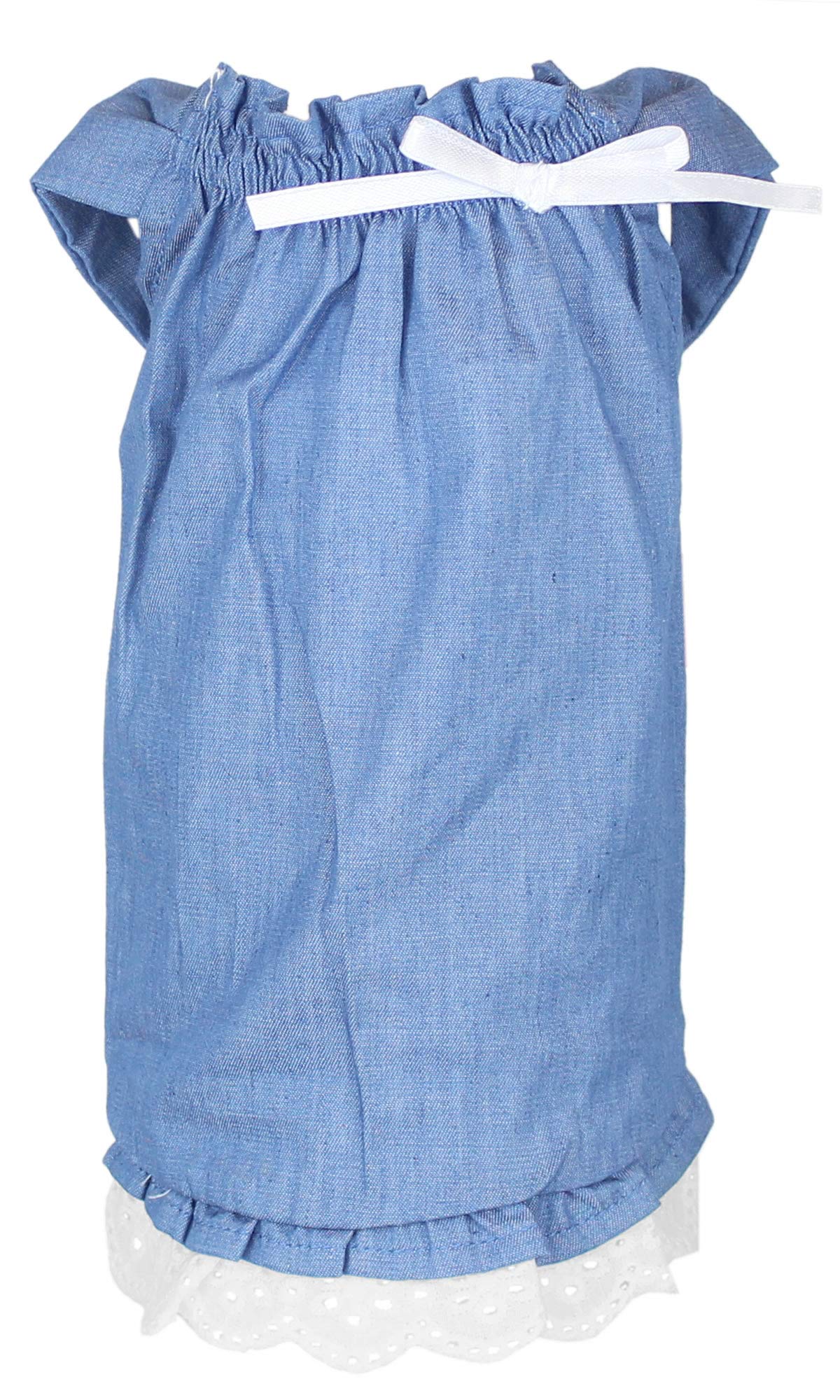 Parisian Pet Dog Clothes Cat Apparel Outfits Tunic Denim Dress, L