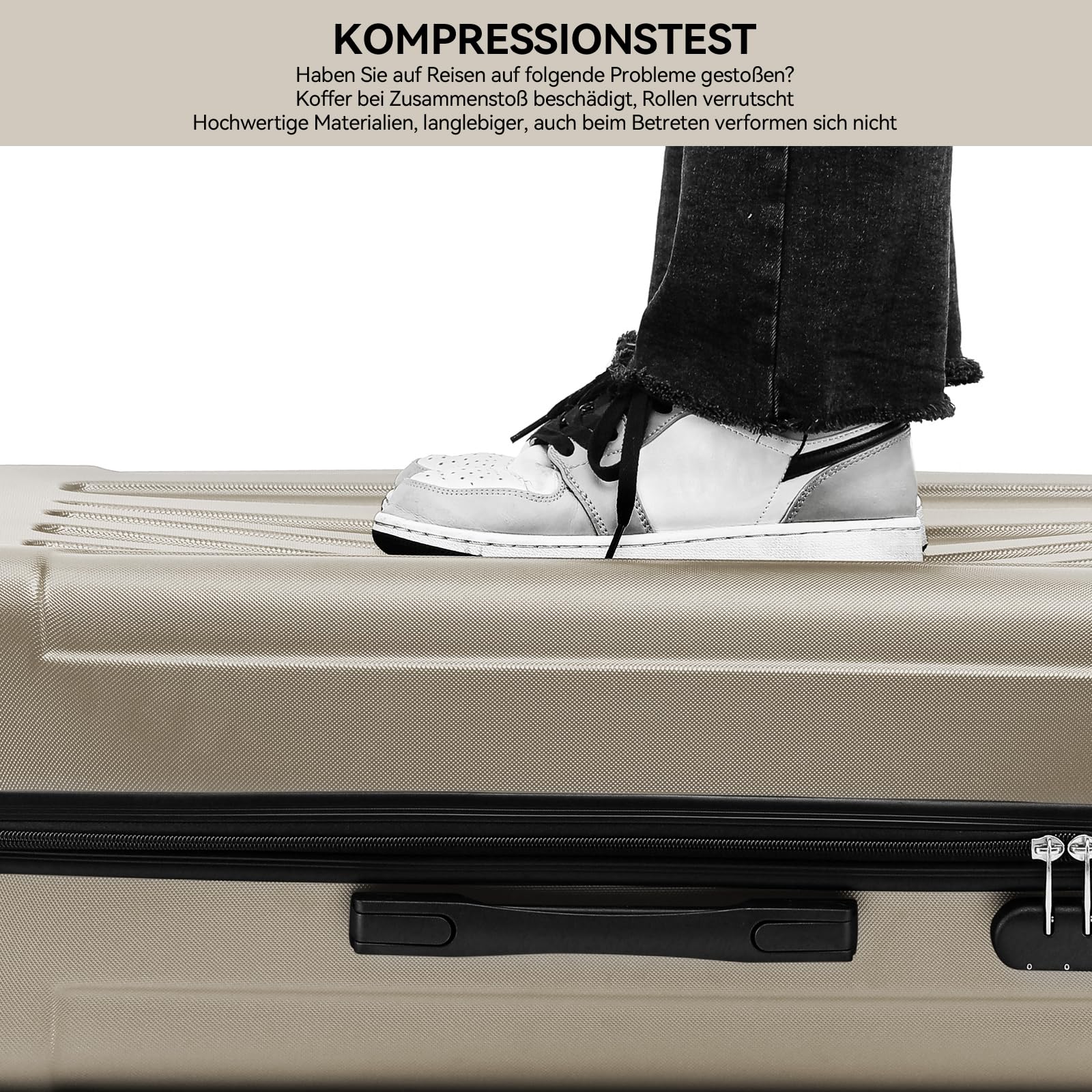 BEIBYE Zwillingsrollen Hardcase Reisekoffer Koffer Trolleys Hartschale in XL-L-M in 14 Farben (Champagner, Handgepäck (55cm)) 6