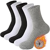 MOSOTECH 5 Pairs Wool Hiking Socks for Women Warm Winter Thermal Thick Cushioned Cozy Boot Work Soft Ladies Socks, Size 5-10