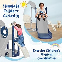 Virubi 6 in 1 Toddler Slide with Swing