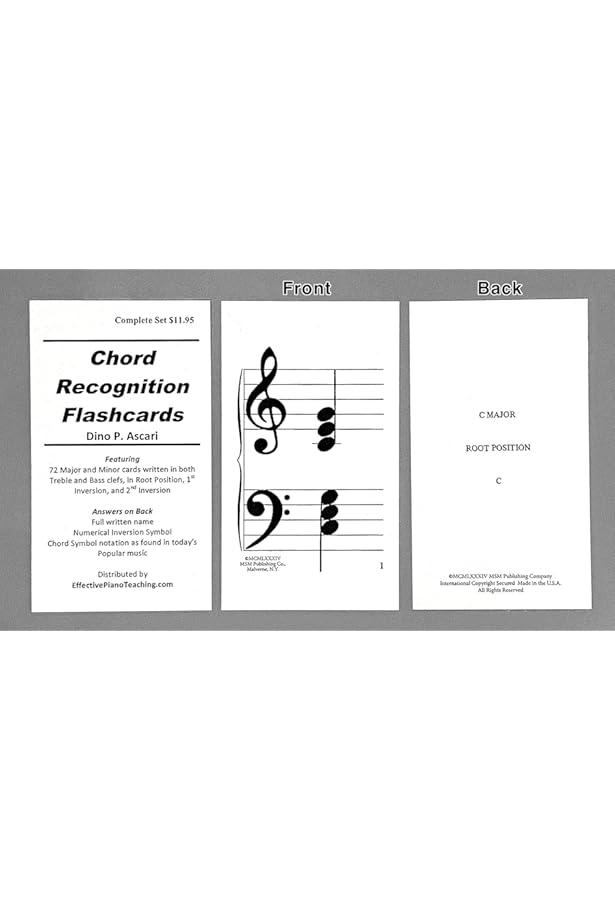 Chord Recognition Flashcards 72 Major Minor Cards Dino P Ascari Amazon Com Books
