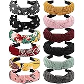 VELSCRUN 12 Pack Boho Headbands for Women and Girls - Wide Hair Accessories, Gift Set