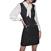 Karl Lagerfeld Womens Long Sleeve Textured Tweed Dress