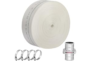 WCXSSLBH Pool Backwash Hose 3” × 100 ft Heavy Duty PVC Water Discharge Hose General Purpose Flexible Reinforced Lay Flat Pump Drain Pipe for Water Transfer, with 4 Clamps 1 Quick adapter