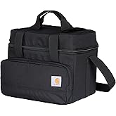 Carhartt Insulated Two Compartment Cooler, Durable Water Repellent Material W/Front Zippered Pocket for Camping, Beach &amp; Travel