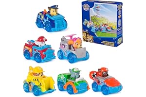 PAW Patrol Pup Squad Racers, 6-Pack of PAW Patrol Vehicles with Chase, Marshall, Skye, Rubble, Rocky, & Zuma, Kids Toys for Boys & Girls Ages 3 and Up