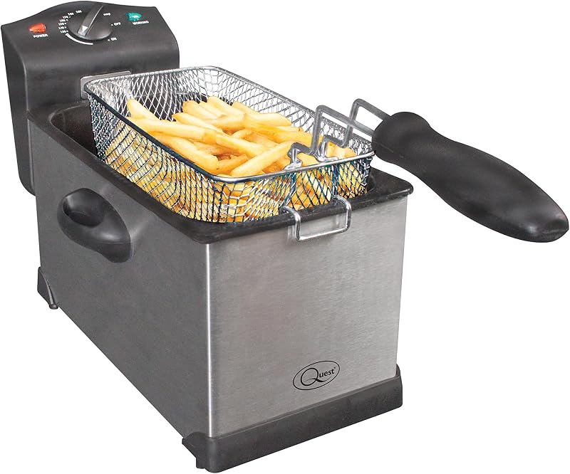 Quest 3 Litre Deep Fat Fryer Stainless Steel 2000W 2-4 Serves