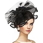 Zinniday Vintage Tea Party Hat - 2026 Mesh Kentucky Fascinators Headband Flower Feather Derby Hats for Women Girls