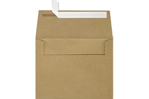 LUXPaper A7 Invitation Envelopes for 5x7 Cards | Peel & Press | 5 1/4" x 7 1/4" | Grocery Bag Brown | 70lb. Text | 50 Qty.
