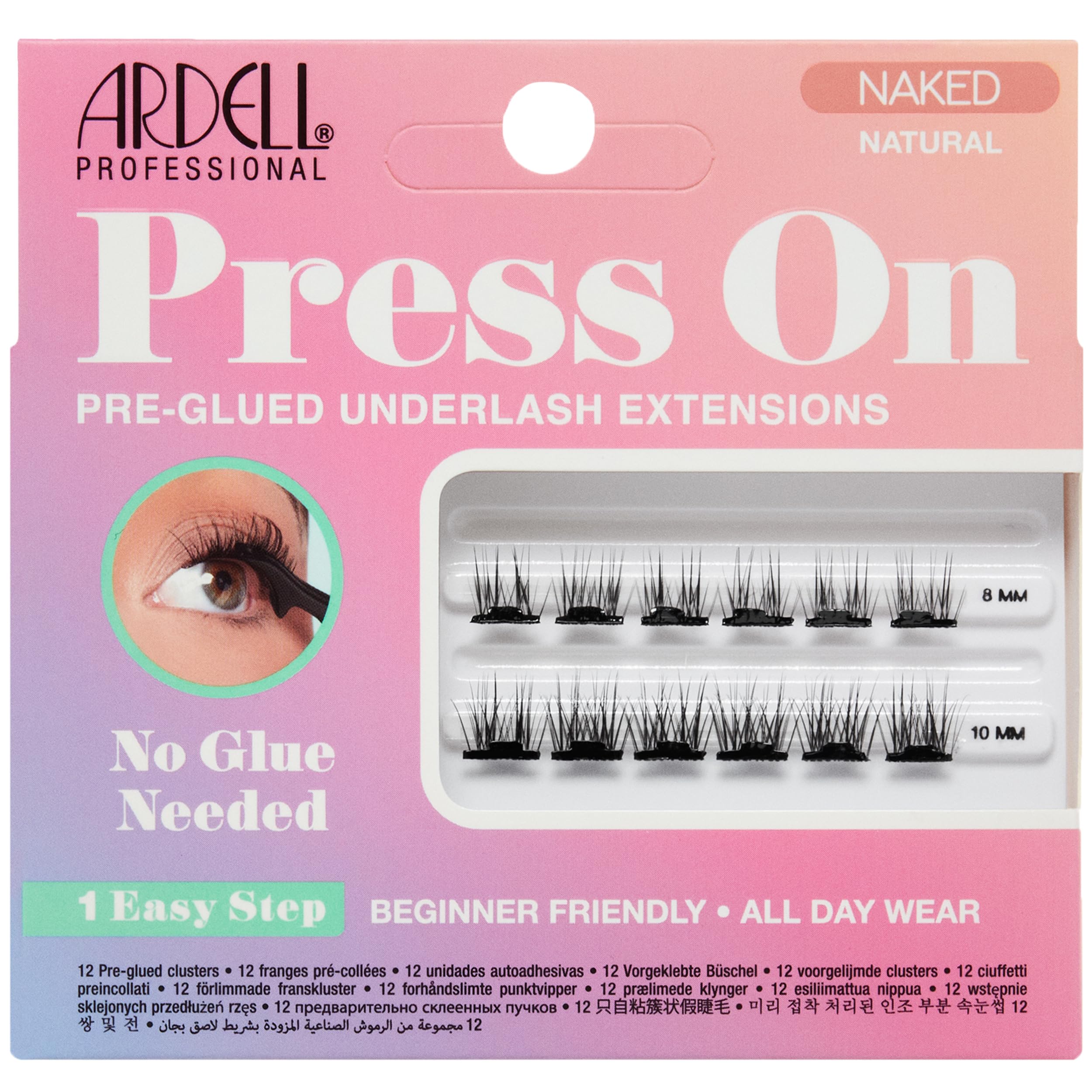 Photo 1 of Ardell Press On Lashes Pre-Glued Lash Extensions – Naked Soft Volume Press On Lash Clusters for All-Day Wear, 12 ct
