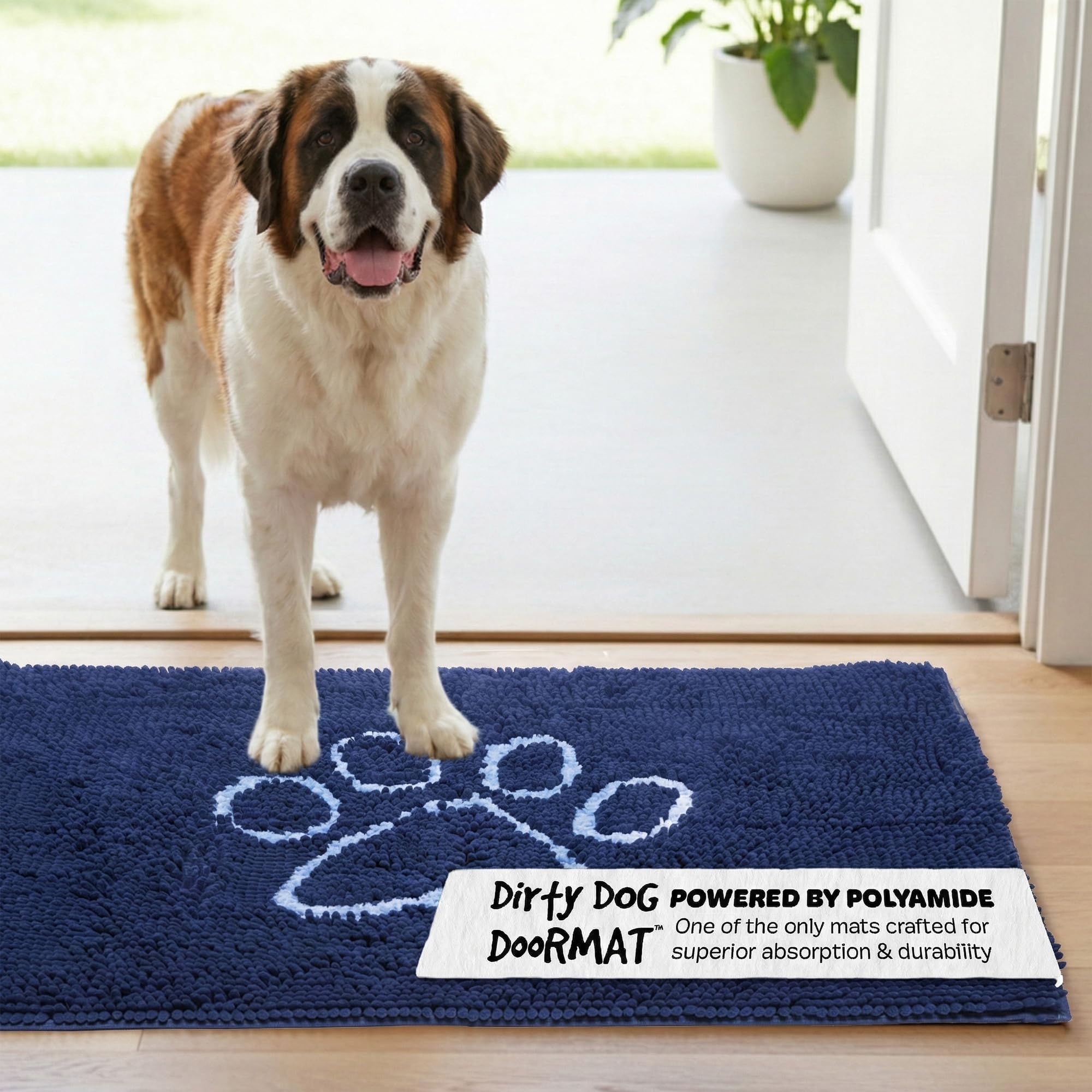 Dog Gone Smart Dirty Dog Microfiber Doormat, Super Absorbent Machine Washable with Non-Slip Backing, XL, Bermuda Blue โ image 1