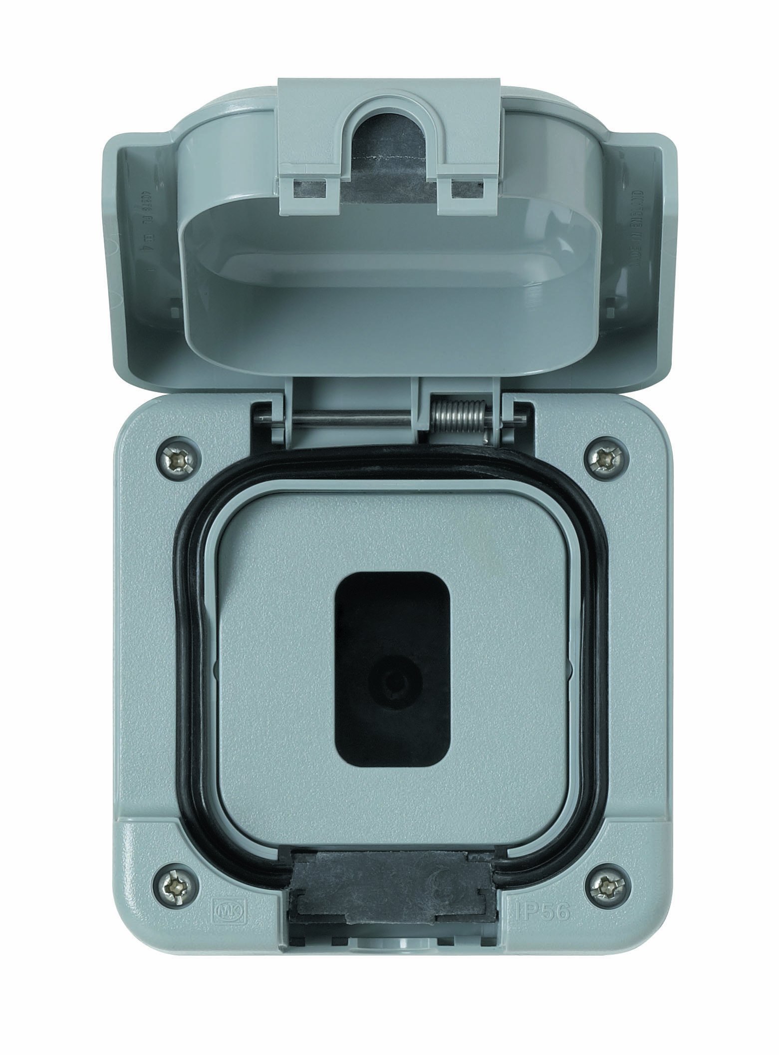 MK Masterseal Plus K56414GRY Modular Grid Plus Enclosure Supplied with 1 and 2-Gang Inserts , Grey