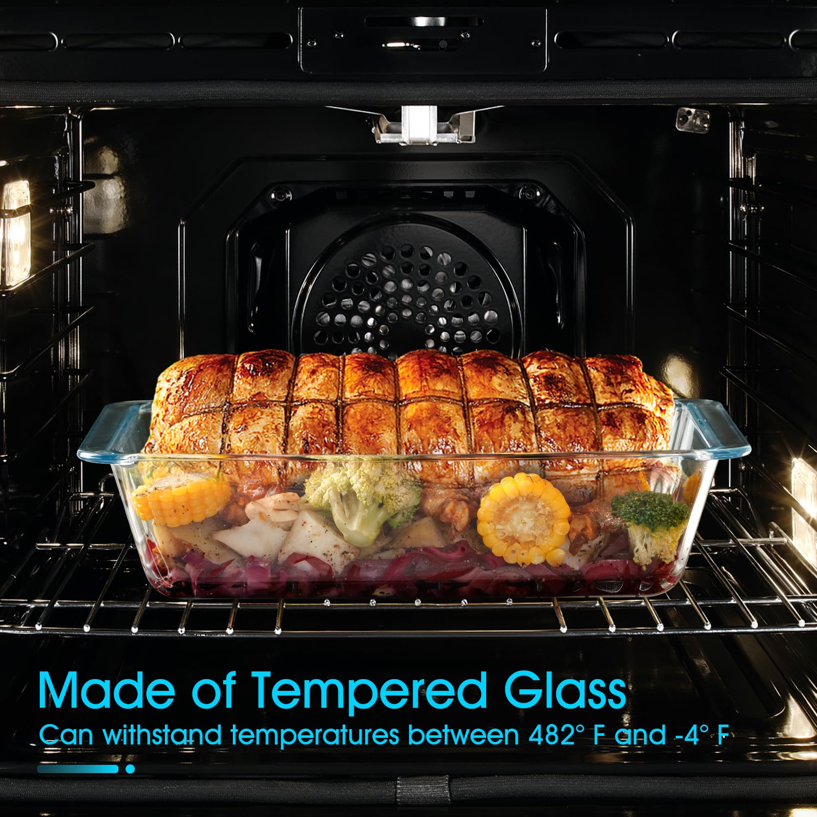 NUTRIUPS 5.7QT Extra Large and Deep Glass Baking Dish,13×9 inches Large Glass Baking Pan,Rectangular Lasagna Pan,Deep Casserole Dish,Microwave & Oven Safe