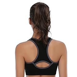 BAOMOSI Women's Seamless Racerback Sports Bra High