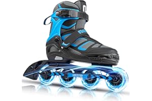 NYCTUS Inline Skates for Kids and Adults, Adjustable Inline Skates for Girls and Boys, Roller Skates for Women and Men with Full Light up Wheels