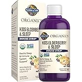 Garden of Life Organics Elderberry Immune Support for Kids with Zinc, Vitamin C - Kids Elderberry & Sleep Immune Syrup Liquid, Bedtime Herbs for Children, No Alcohol, No Added Sugar, 3.92 fl oz