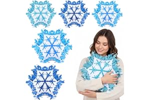Deekin 6 Sets Winter Snowflake Fleece Tied Pillow Craft Kit 16 Inch Christmas Snowflake Printed Hexagon Pillow DIY Craft for Holiday Fun Home Activities Party Decoration