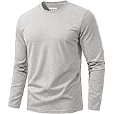 EKLENTSON Men's T-Shirts Long Sleeve Cotton Crew Neck Shirts Moisture Wicking Classic Basic Casual Tops Soft Fall Tees