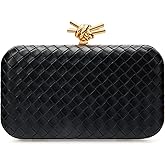 MUDUO Clutch Purses for Women Evening Wedding Chic Woven Bag Formal PU Leather Purse Handbags
