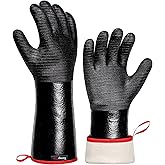TempPro 932°F Heat Resistant BBQ Gloves, 14" Waterproof Oven & Grill Gloves, Oil & Slip-Resistant Neoprene Oven Mitts for BBQ, Fire Pit, Rotisserie, Smoker Accessories Gifts (Previously ThermoPro)