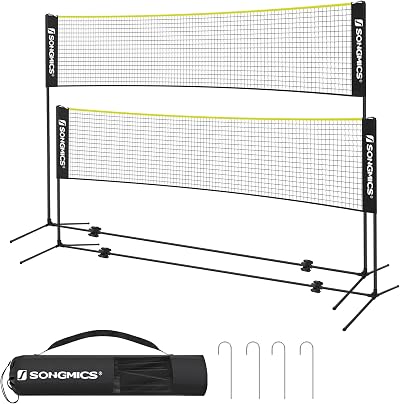 SONGMICS 4M Badminton Net Volleyball Net Adjustable Height Portable SYQ400B02