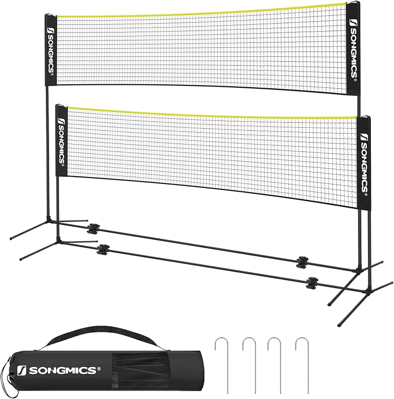 SONGMICS 4M Badminton Net Volleyball Net Adjustable Height Portable SYQ400B02