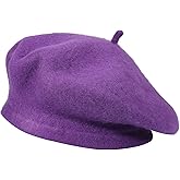 ZLYC Wool French Beret Hat Solid Color Beret Cap for Women Girls