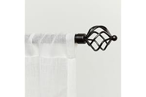 EXCLUSIVE HOME CURTAINS Exclusive Home Torch 1" Curtain Rod and Coordinating Finial Set, Matte Bronze, Adjustable 36"-72"