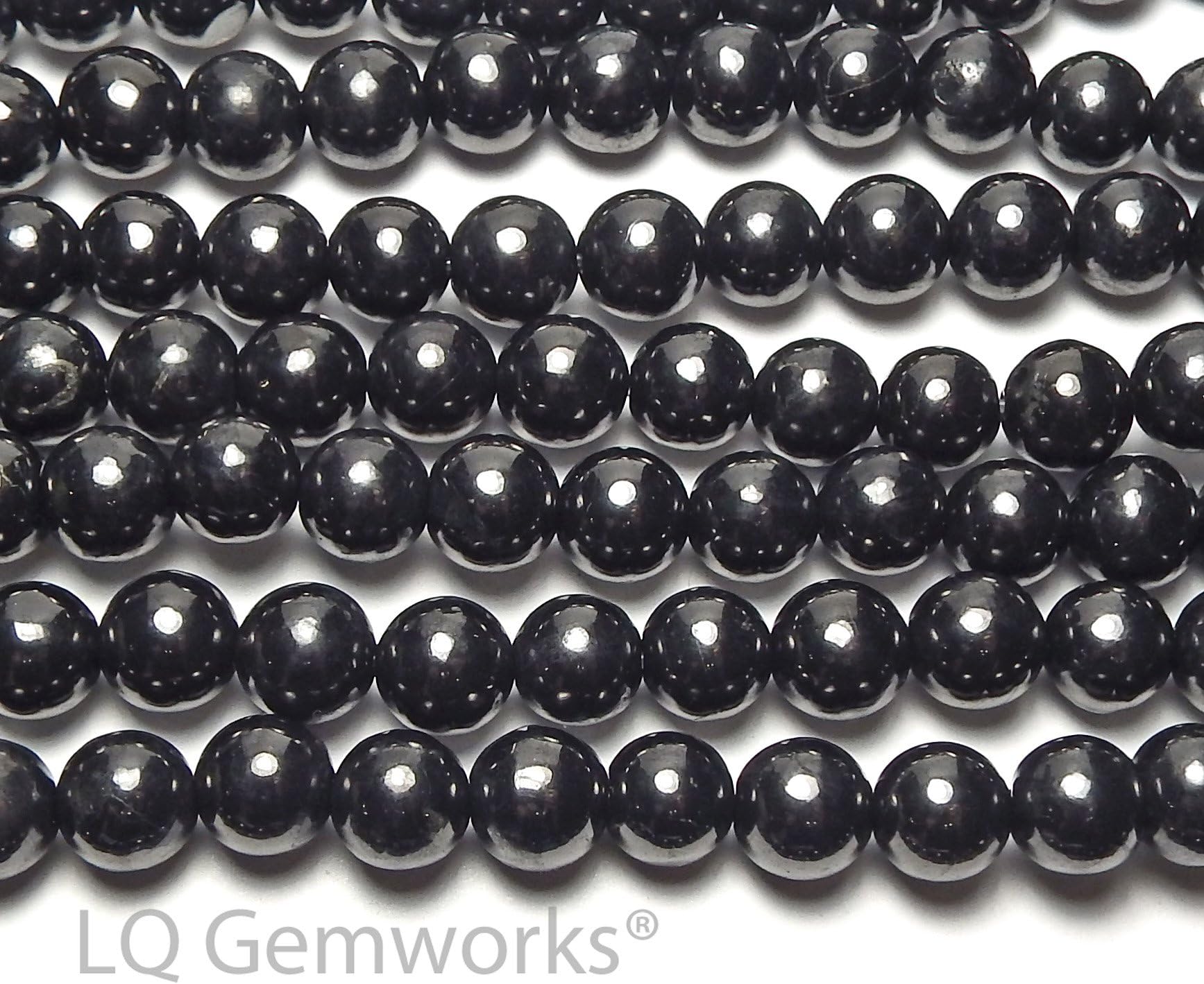 15.5" Strand RUSSIAN SHUNGITE 4mm Round Beads NATURAL