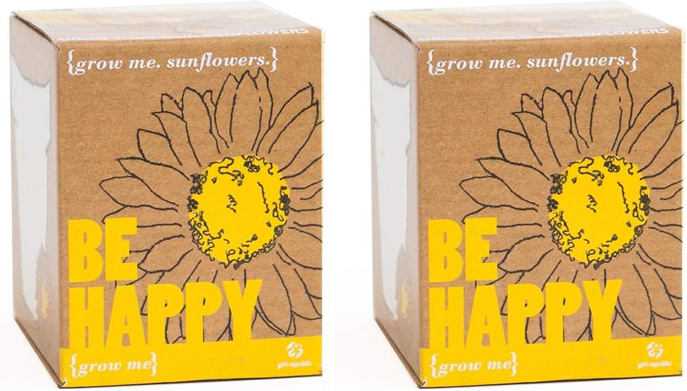 Gift Republic Grow Me Be Happy Sunflower Grow Kit Pack of 2