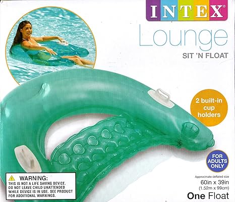 Intex Sit N Float Classic Inflatable Raft Swimming Pool Lounge Green Lounge