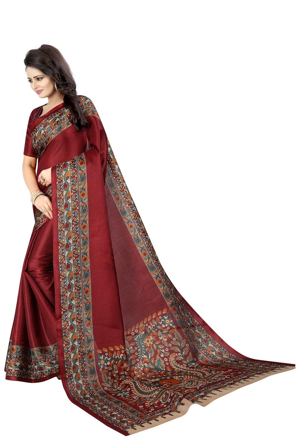 manorath cotton bandhni saree with blouse_free size